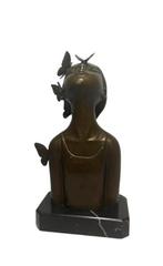 Meisje met vlinders - kunst, Antiek en Kunst, Verzenden