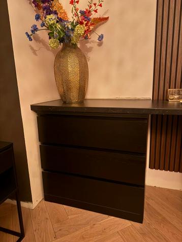 Ikea Malm ladekast 2 stuks mat zwart - afbeelding 1