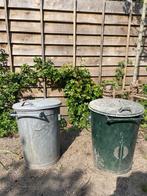 2 Originele zinken vuilnisemmers, Huis en Inrichting, Woonaccessoires | Prullenbakken, Ophalen, Overige materialen, Gebruikt, 40 liter of meer