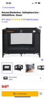 Box/ camping bedje inklapbaar 100 x 100, Kinderen en Baby's, Boxen, Ophalen of Verzenden, Zo goed als nieuw