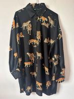 Nieuw! Zara lange blouse/jurk zwart panters - M/L, Maat 38/40 (M), Nieuw, Ophalen of Verzenden, Zara