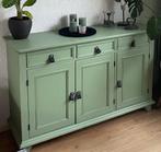Groene buffetkast met lades en deuren, Huis en Inrichting, Kasten | Dressoirs, Ophalen, Overige materialen, Gebruikt, 150 tot 200 cm