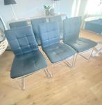Zwarte stoelen, Huis en Inrichting, Stoelen, Ophalen, Gebruikt, Zwart, Leer