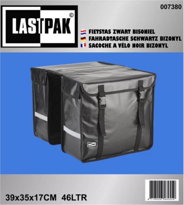 Lastpak Bisonyl - Dubbele Fietstas - 46 l - Zwart, Fietsen en Brommers, Fietsaccessoires | Fietstassen, Nieuw, Ophalen of Verzenden