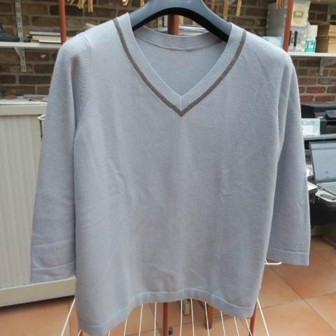 Oversized pull v-hals lichtbl cashmere Fabiana Filippi mt 42, Kleding | Dames, Truien en Vesten, Zo goed als nieuw, Maat 42/44 (L)