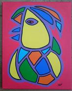 Xena - Kleurenvogel - origineel op canvas 40 x 50 cm, Ophalen of Verzenden