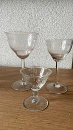 Antieke geslepen borrel glaasjes, Verzamelen, Glas en Borrelglaasjes, Ophalen of Verzenden, Zo goed als nieuw, Borrel- of Shotglas