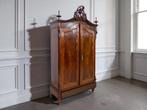 Antieke Mahoniehouten Biedermeier Kuifkast – 220 cm hoog, Antiek en Kunst, Ophalen