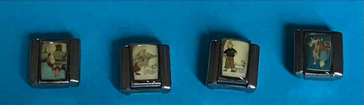 4 Kuifje Armband Bedels - Unieke Collectie!, Verzamelen, Stripfiguren, Gebruikt, Overige typen, Kuifje, Ophalen of Verzenden