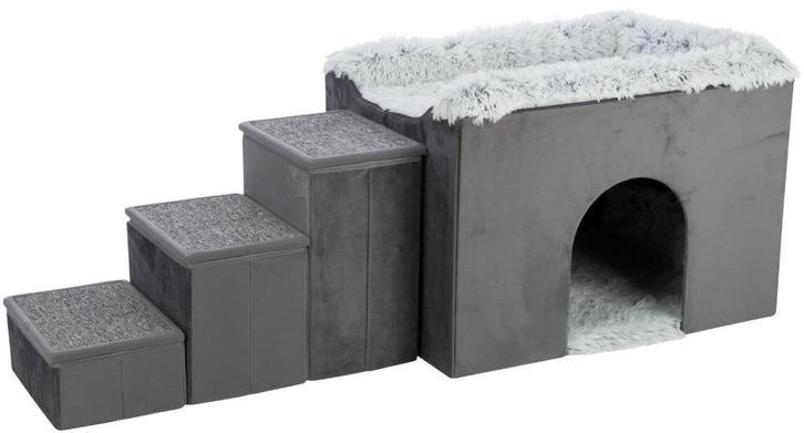 Hondenhuis Harvey met trap van € 129,- nu € 99,95 hondenmand, Dieren en Toebehoren, Hondenmanden, Nieuw, Ophalen of Verzenden