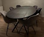 Ovale eettafel 240x120 + 6 Dykk stoelen, Ophalen, Zo goed als nieuw, 6 tot 8 stoelen