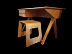 Schitterende plywood kruk bijzettafel design Lisa Noringer, Gebruikt, Ophalen of Verzenden, Hout