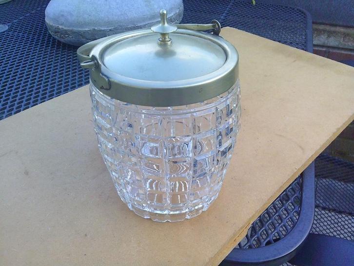 Antieke Engelse glazen koekjes pot  1920 is gemerkt., Antiek en Kunst, Curiosa en Brocante, Ophalen of Verzenden