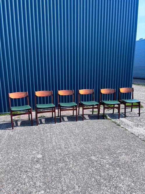 6 stuks eetkamerstoelen vintage teak, Huis en Inrichting, Stoelen, Ophalen