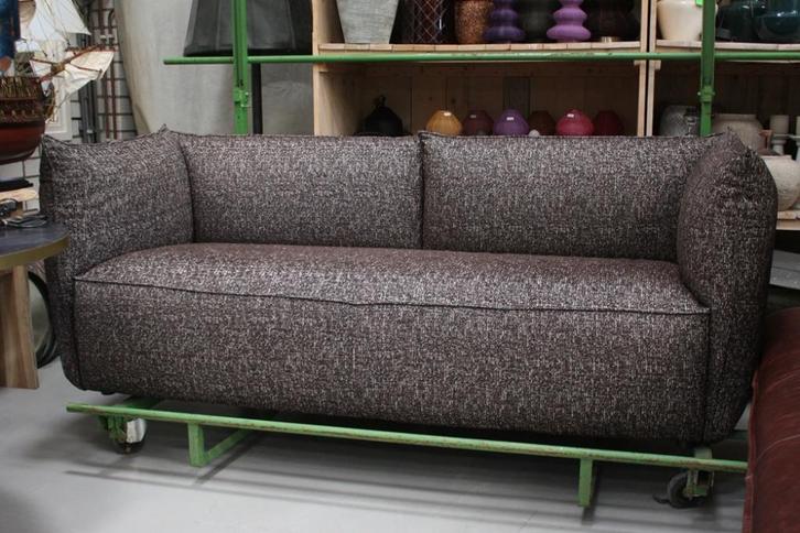 Gave bank VASA Jess Design grove stof bouclé bruin bankstel, Huis en Inrichting, Banken | Bankstellen, Zo goed als nieuw, Rechte bank