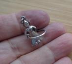 zilveren vintage bedel dame met hoepel [081], Overige merken, Verzenden, Zo goed als nieuw, 1 bedel