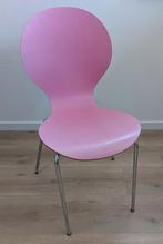 Stoel met houten zitting, roze, Huis en Inrichting, Stoelen, Ophalen, Gebruikt, Overige kleuren, Eén