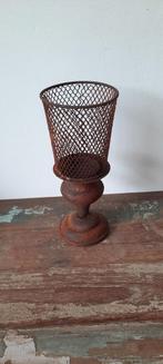 Mooie decoratieve roest kelk kandelaar staand H23cm, Bruin, Nieuw, Ophalen of Verzenden, Metaal