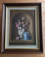 Prachtig mooi Olieverf Schilderij Vaas met bloemen., Antiek en Kunst, Ophalen of Verzenden