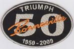 Triumph Bonneville 50 jaar stoffen opstrijk patch embleem #2, Ophalen of Verzenden, Nieuw