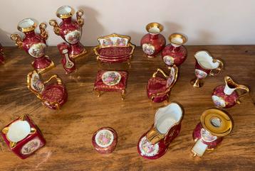 15-delige Porseleinen Miniatuur Set – Limoges_France beschikbaar voor biedingen