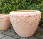Hard gebakken terracotta potten swirl 2 kleuren en 5 maten, Tuin en Terras, Bloempotten, Ophalen, 40 cm of meer, Rond, Nieuw