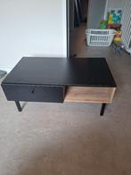 Salontafel hout met zwarte bovenkant en lade- 2 week gebruik, Ophalen, 100 tot 150 cm, 50 tot 100 cm, Zo goed als nieuw
