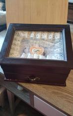 Vintage hout juwelen doosje met spiegel, Ophalen of Verzenden, Zo goed als nieuw