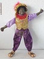 Authentieke etalage zwarte Piet pop - 32cm, paars/goud/rood, Diversen, Sinterklaas, Verzenden, Zo goed als nieuw