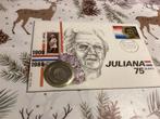 No6394 Juliana 75 jaar met munt Heb ook van Nederland, Postzegels en Munten, Ophalen, Onbeschreven, Nederland
