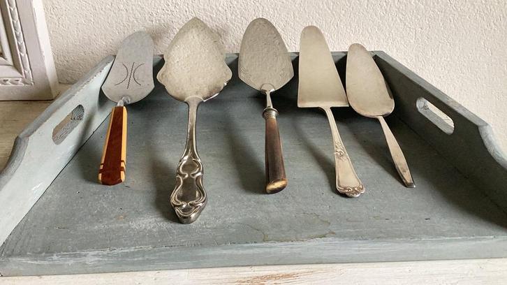 Taartscheppen Brocante, Antiek en Kunst, Antiek | Bestek, Ophalen of Verzenden