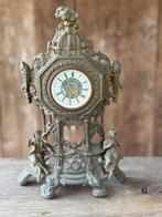 Klok vintage tafelklok messing, Ophalen of Verzenden