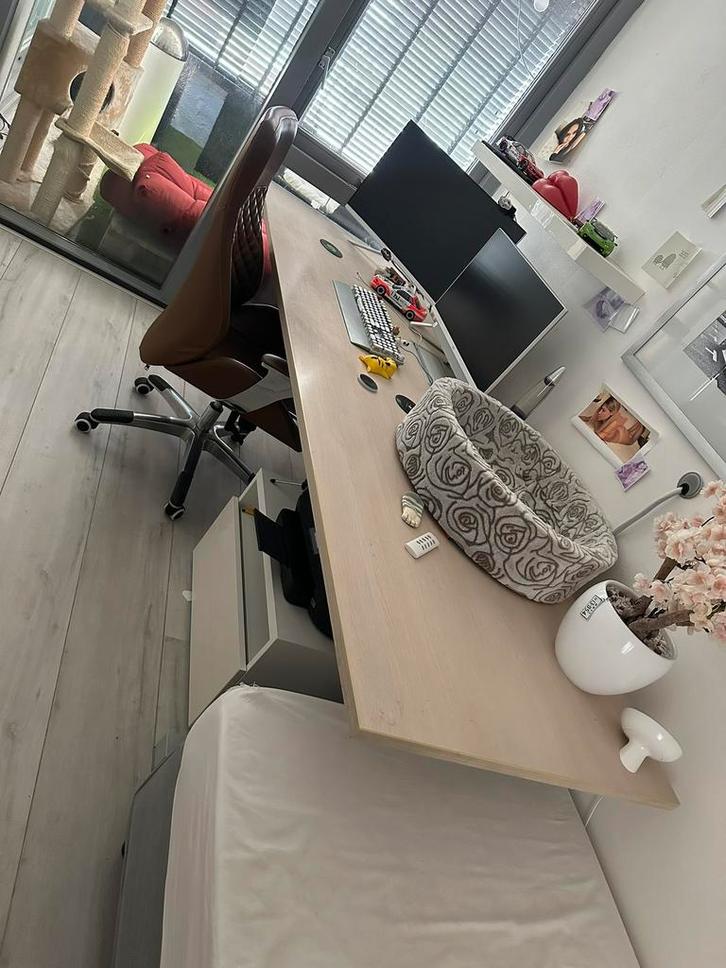Groot bureau lang 245cm 80cm 245 80 250cm 250, Huis en Inrichting, Bureaus, Gebruikt, Bureau, In hoogte verstelbaar, Ophalen