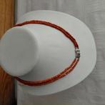 antieke halsketting 2 rijig,bloedk, Verzenden, Zilver, Ketting