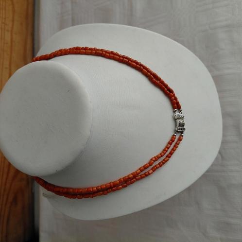 antieke halsketting 2 rijig,bloedk, Sieraden, Tassen en Uiterlijk, Antieke sieraden, Ketting, Zilver, Verzenden