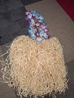 Stro rok en 2x hawaï bloemenkrans, Kleding | Dames, Carnavalskleding en Feestkleding, Ophalen of Verzenden, Zo goed als nieuw