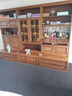 massief eiken wandkast, vintage, Huis en Inrichting, Kasten | Wandmeubels, Gebruikt, 200 cm of meer, Eikenhout, Ophalen of Verzenden