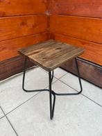 Bijzettafeltje mangohout, Minder dan 55 cm, Rond, Ophalen of Verzenden, Zo goed als nieuw