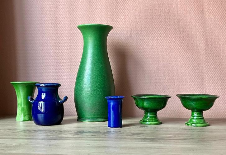 Hein Andree - Gebr Andree - groep vroege glazuur vazen, Antiek en Kunst, Antiek | Keramiek en Aardewerk, Verzenden