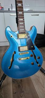 Elektrische Hollowbody HB35Plus Metallic Blue, Muziek en Instrumenten, Snaarinstrumenten | Gitaren | Elektrisch, Ophalen, Zo goed als nieuw