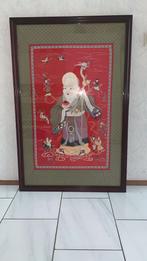 Chinese shou xing schilderij van borduurkunst 110x70 cm, Antiek en Kunst, Ophalen of Verzenden
