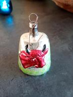 Antieke glazen kerstbal, koeienbel, Ophalen