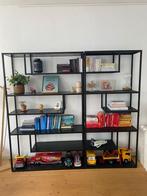 Twee open zwarte kasten WOOOD, Huis en Inrichting, Kasten | Wandmeubels, Ophalen, Met plank(en), Gebruikt, Metaal