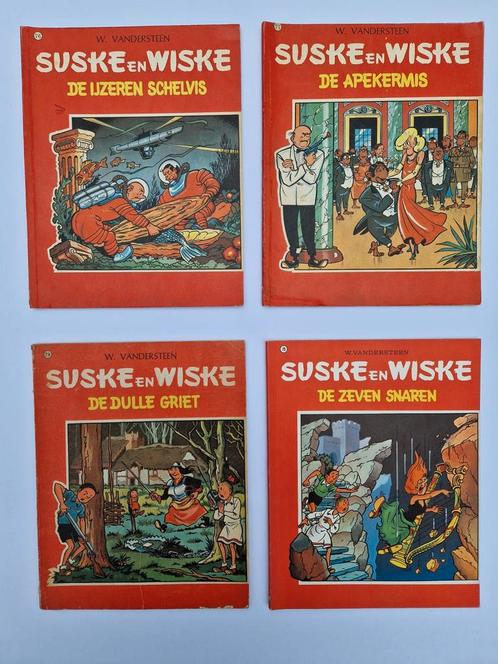 Suske en Wiske 76-79, 1e druk, matte cover, Boeken, Stripboeken, Gelezen, Meerdere stripboeken, Ophalen of Verzenden