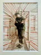 Peter Vos - originele tekening in kleur, Ophalen of Verzenden