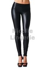 Zwarte Leather Look Glans Legging maat S/M en L/XL (296), Legging, Zwart, Nieuw, Ophalen of Verzenden