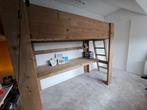 Hoogslaper steigerhout met bureau, Huis en Inrichting, Slaapkamer | Stapelbedden en Hoogslapers, 90 cm, Hoogslaper, Eenpersoons