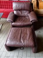 vintage designer zetel fauteuil LAGUNA ERPO + voetbank, Ophalen, 125 tot 150 cm, Zo goed als nieuw, Leer