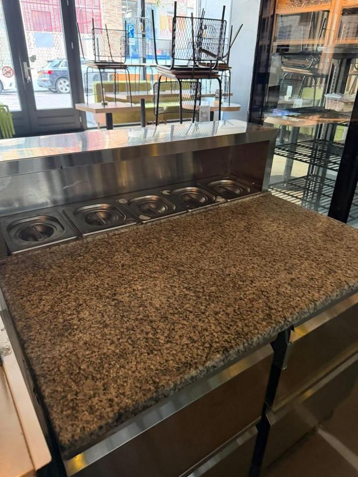 pizza koelwerkbank met natuursteen, Zakelijke goederen, Horeca | Keukenapparatuur, Koelen en Vriezen, Gebruikt, Ophalen