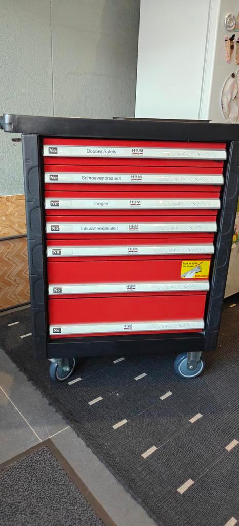 HBM Gereedschapswagen - 4 Gevulde Lades, Doe-het-zelf en Verbouw, Gereedschap | Handgereedschap, Ophalen